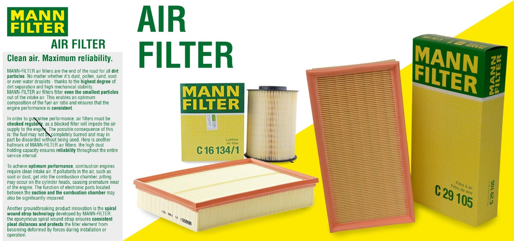 Volvo Engine Air Filter 9454647 - MANN-FILTER C30189